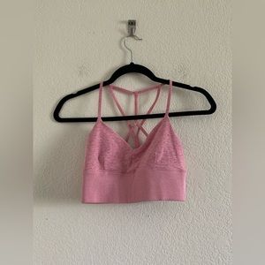 Alo Yoga Alosoft Lavish Bra In Parisian Pink Heather Size S